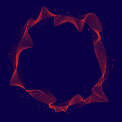 abstract illuminated red dynamic circle waves vector image