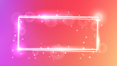 neon rectangular frame with shining effects vector image