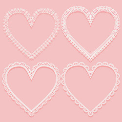 set of openwork white frames in the shape lace vector image