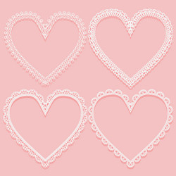 Set of openwork white frames in the shape lace vector