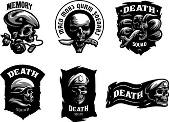 Skull Emblem Collection Vector Image
