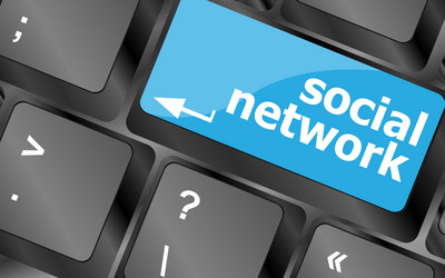 social network keyboard key button keys vector image