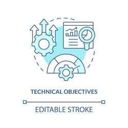 Technical objectives blue gradient concept icon Vector Image