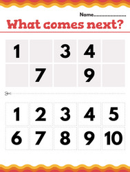 What shape comes next activity page for kids Vector Image