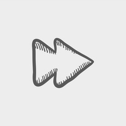 Fast Forward Skip Button Sketch vector image