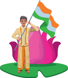 indian man avatar cartoon character vector