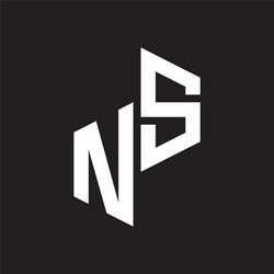 ns initial letters logo monogram with up to down vector image