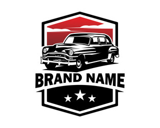 Classic car chevy logo silhouette Royalty Free Vector Image