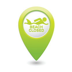 shark sighting icon green map pointer vector image