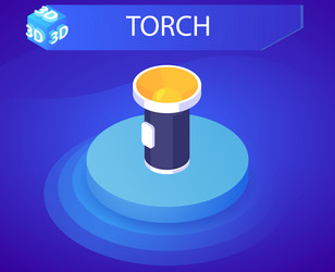 torch isometric design icon web 3d colorful vector image