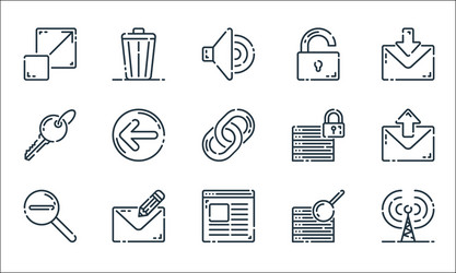 user interface line icons linear set quality vector image