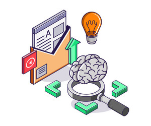 artificial intelligence search for sending email vector image