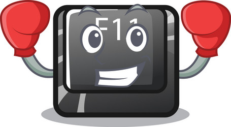boxing f11 button installed on mascot keyboard vector image