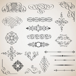 Calligraphic elements vintage Royalty Free Vector Image