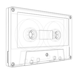 cassette tape rendering of 3d vector