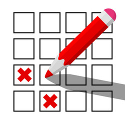 checklist - paper with frames and crosses vector image