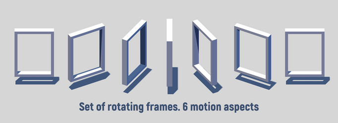 isometric rectangular frame rotating vector image