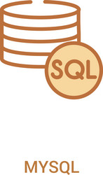 Mysql concept 2 colored icon simple line element vector