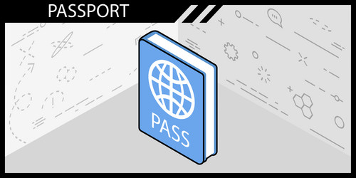 passport isometric design icon web 3d colorful vector image