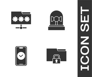 set folder and lock with password smartphone vector image