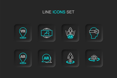 set line 360 degree view 3d modeling augmented vector image