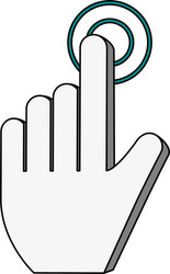 white background with hand cursor pointer vector image