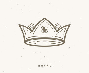 Crown simple linear design for logo or icon Vector Image