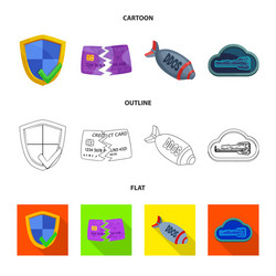 isolated object virus and secure icon set vector image