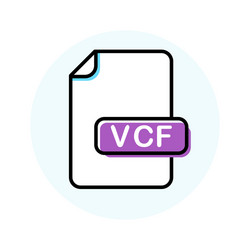 vcf file format extension color line icon vector image