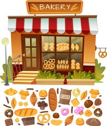 Bakery shop front view Royalty Free Vector Image