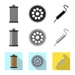 isolated object auto and part symbol vector image
