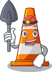 Miner the traffic cone with character shape vector