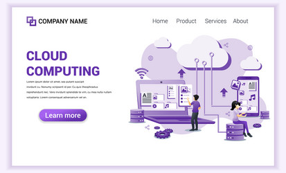 modern flat design concept cloud computing vector image
