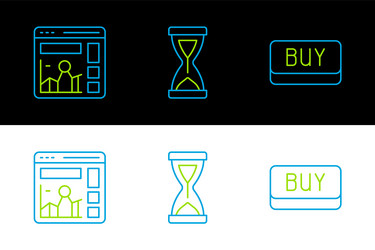 set line buy button website with growth graph vector image