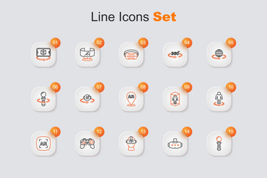 set line vr controller game virtual reality vector image