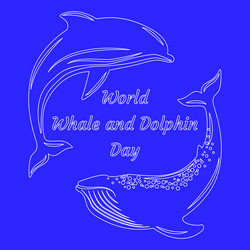 World whale and dolphin day silhouettes vector