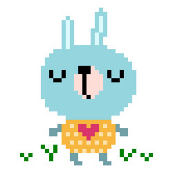 pixel cute rabbit image for 8 bit game assets vector image