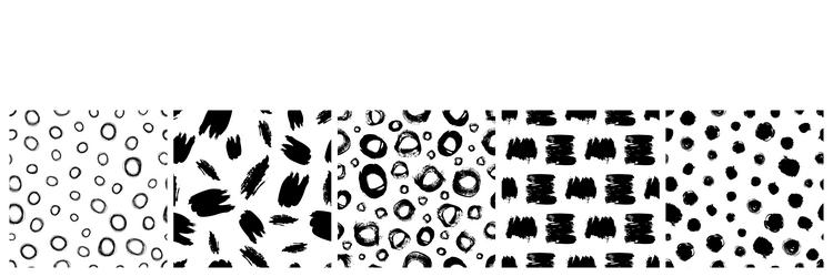 set of seamless patterns with scribble smears vector image