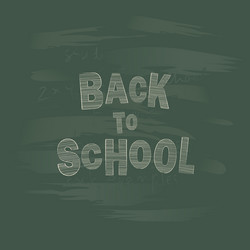 Back to school chalk lettering on a blackboard vector