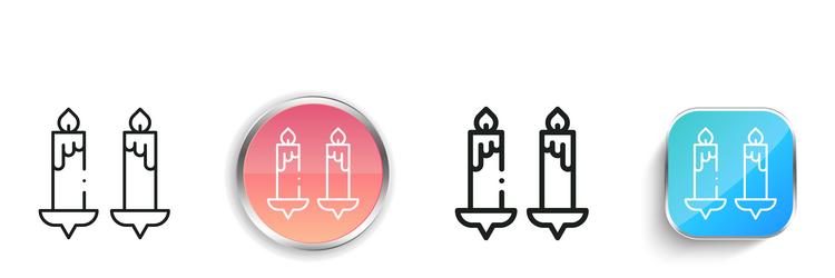 candles icon thin linear regular and button style vector image