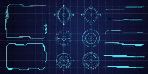 futuristic hud frames borders text box target vector image