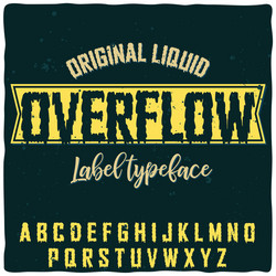 original label typeface named overflow vector image