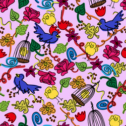 Doodles love seamless pattern Royalty Free Vector Image