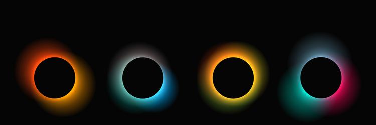 Set of circle illuminate light frames with color Vector Image