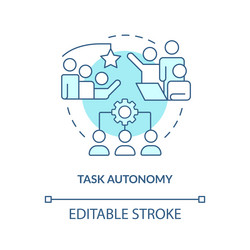 task autonomy turquoise concept icon vector