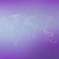 world map on abstract blurred background vector image