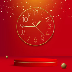 abstract background with red color geometric 3d vector image