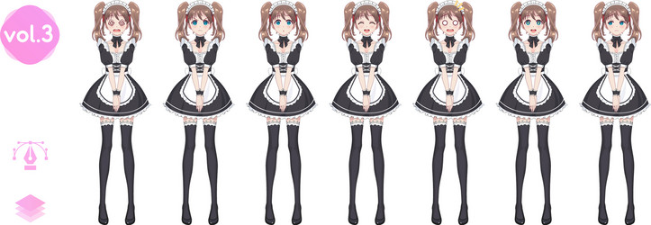 anime manga girl costume maid cafe Vector Image