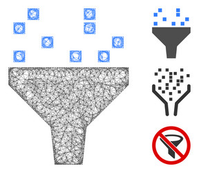 data filter polygonal web mesh vector image