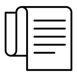 document file paper icon in thin line style vector image